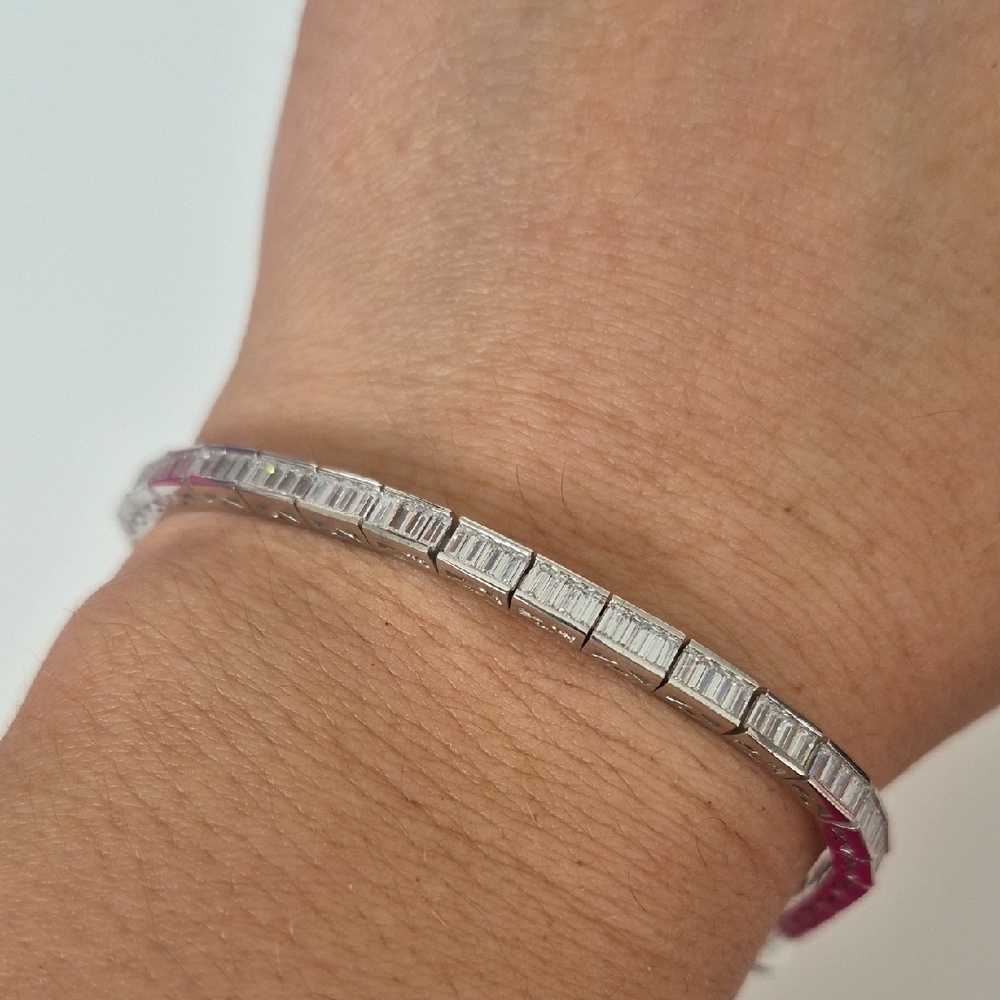 Elegant Silver and Cz Bacelet